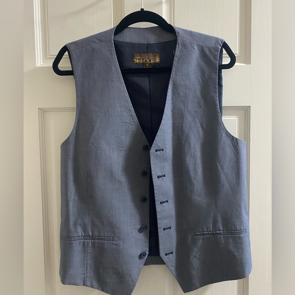 Pronto uomo blue suit vest